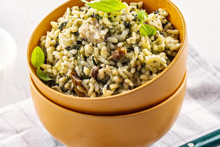 Green Risotto with Mushrooms 1