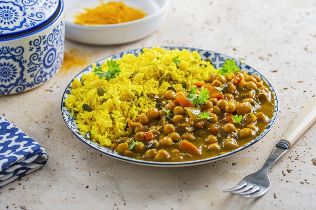 Naut Marocan cu Orez cu Seminte de Dovleac si Sofran ( promotie)