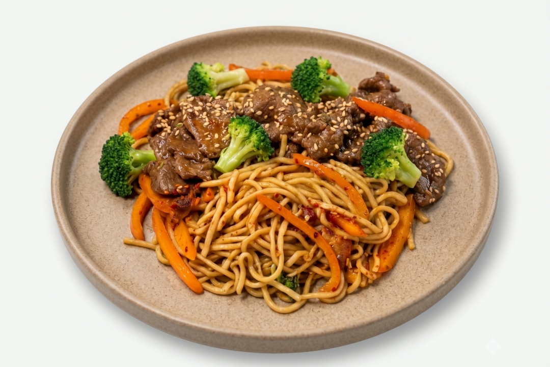 Beef Stir Fry cu noodles și legume