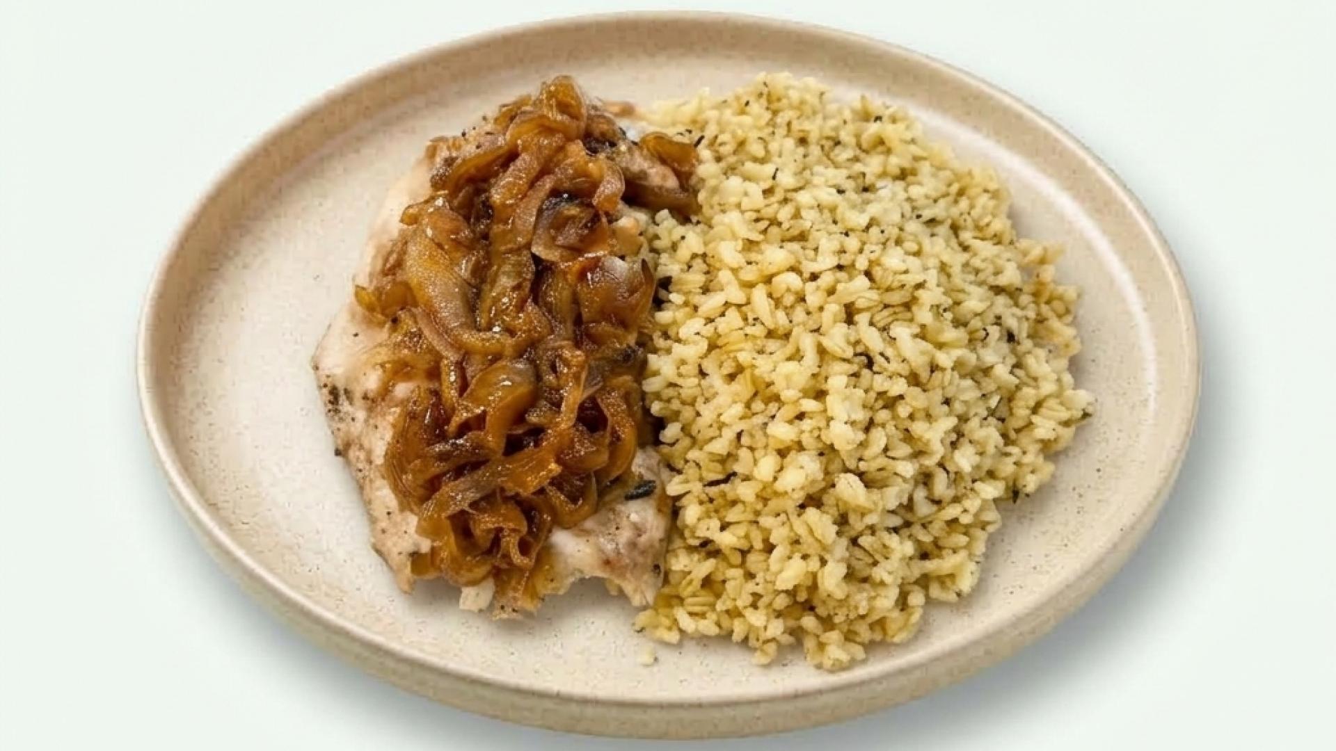 Curcan cu dulceață de ceapă și bulgur aromat