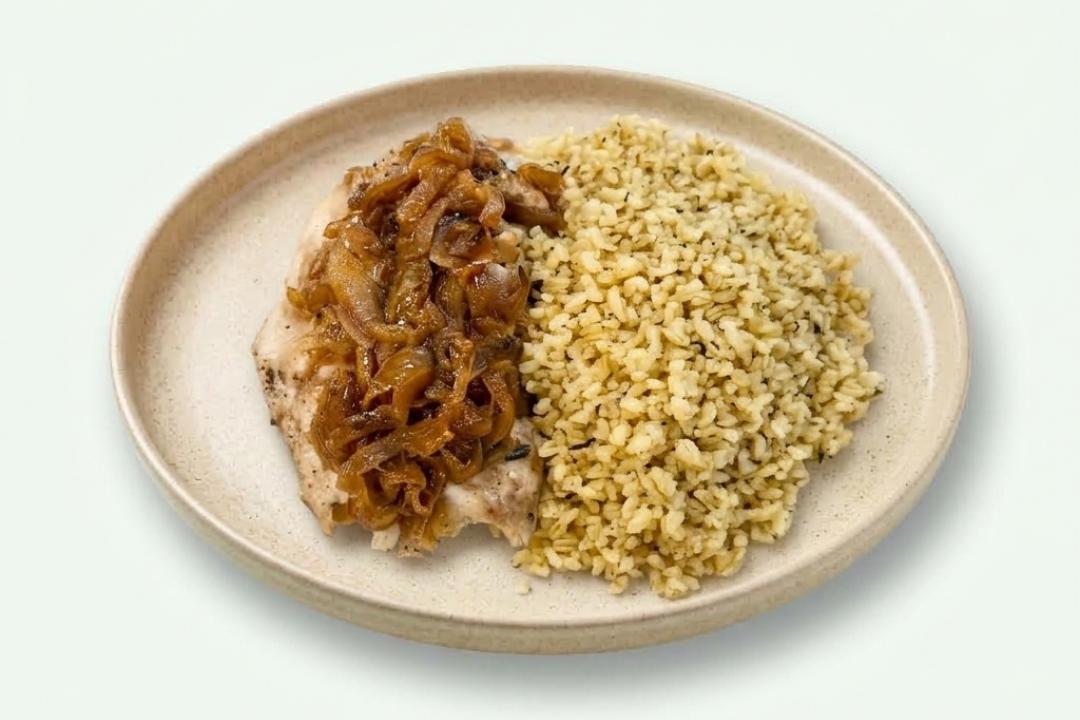 Curcan cu dulceață de ceapă și bulgur aromat